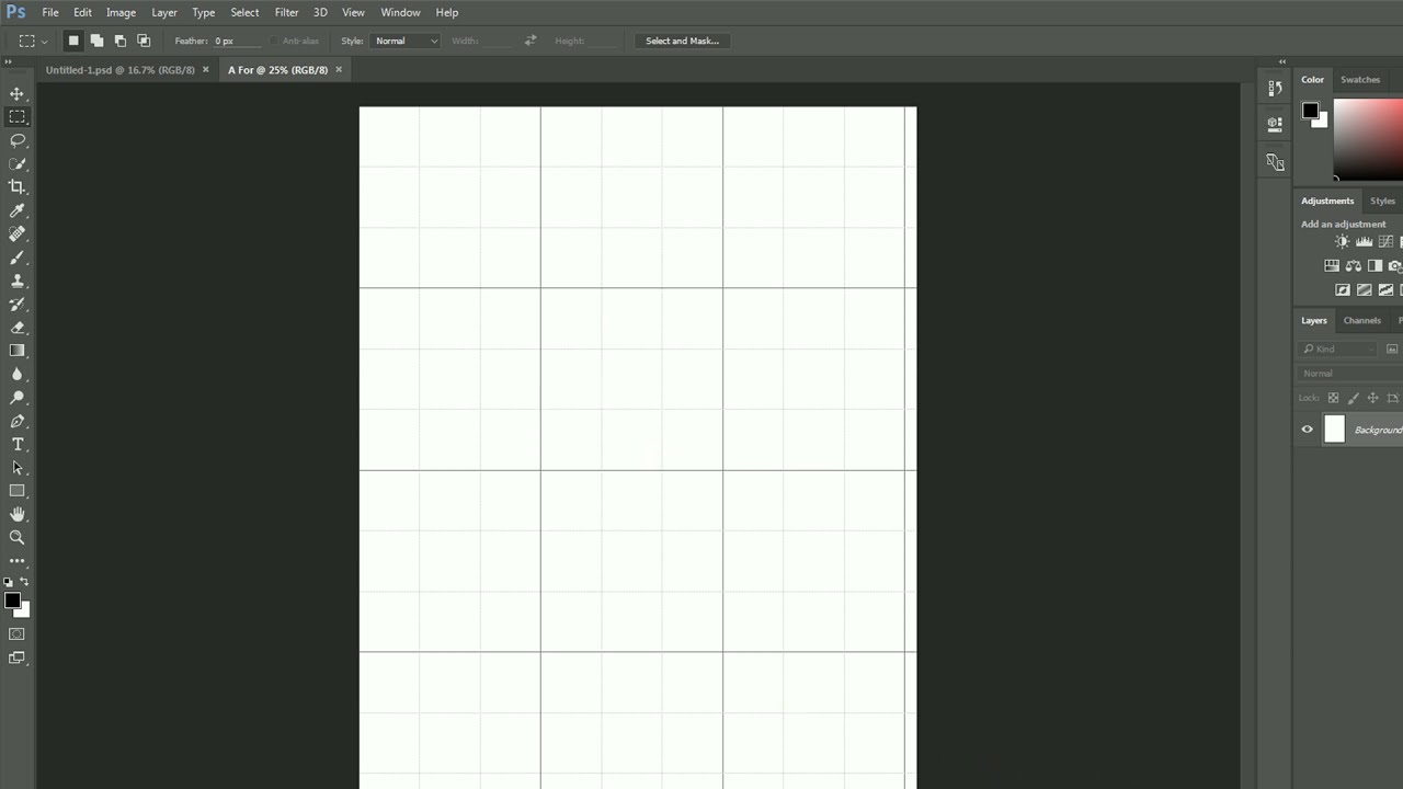 Photoshop - Show Grid Lines and change distance between lines