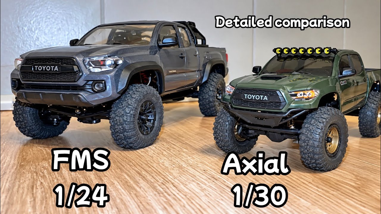 🔥 FMS 1/24 vs Axial 1/30 &ndash; Detailed Toyota Tacoma RC Comparison!