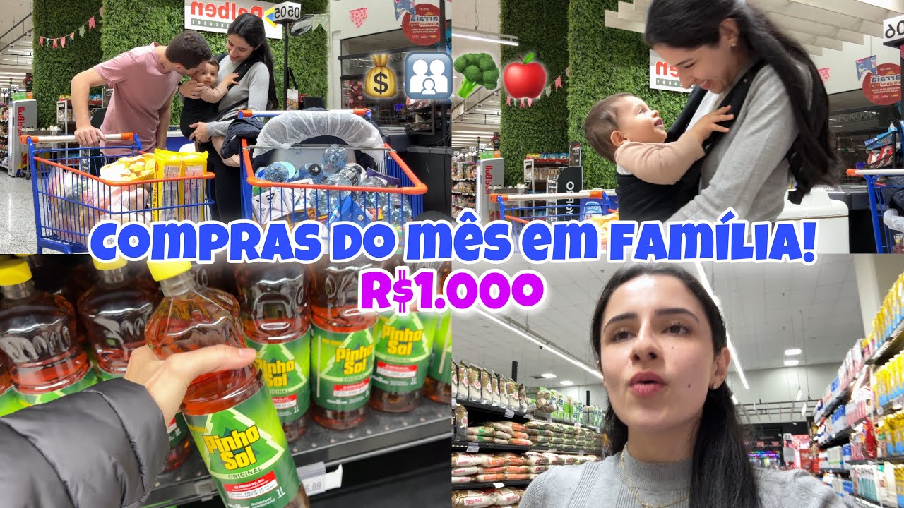 VLOG DE COMPRA DO MÊS COMPLETA PARA UM CASAL E UM BEBÊ👶🥦