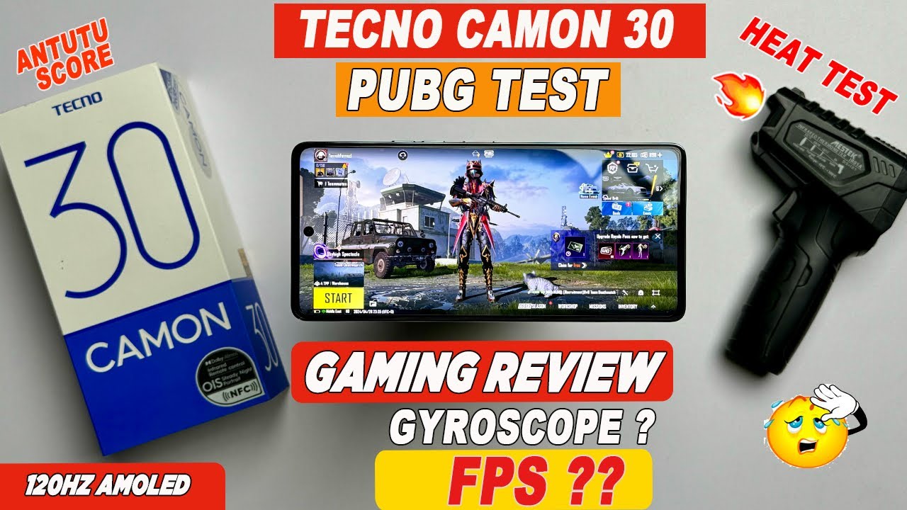 Tecno Camon 30 Pubg Test | Gaming review | FPS|  Heat Test | Antutu benchmark | Price in Pakistan