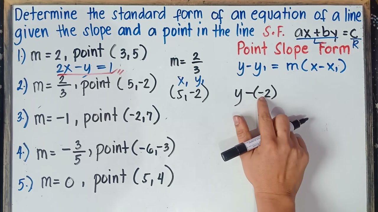 How to Get the Standard Form of a Line from Slope and One Point | Explain in Detailed | G8 | Q3 |