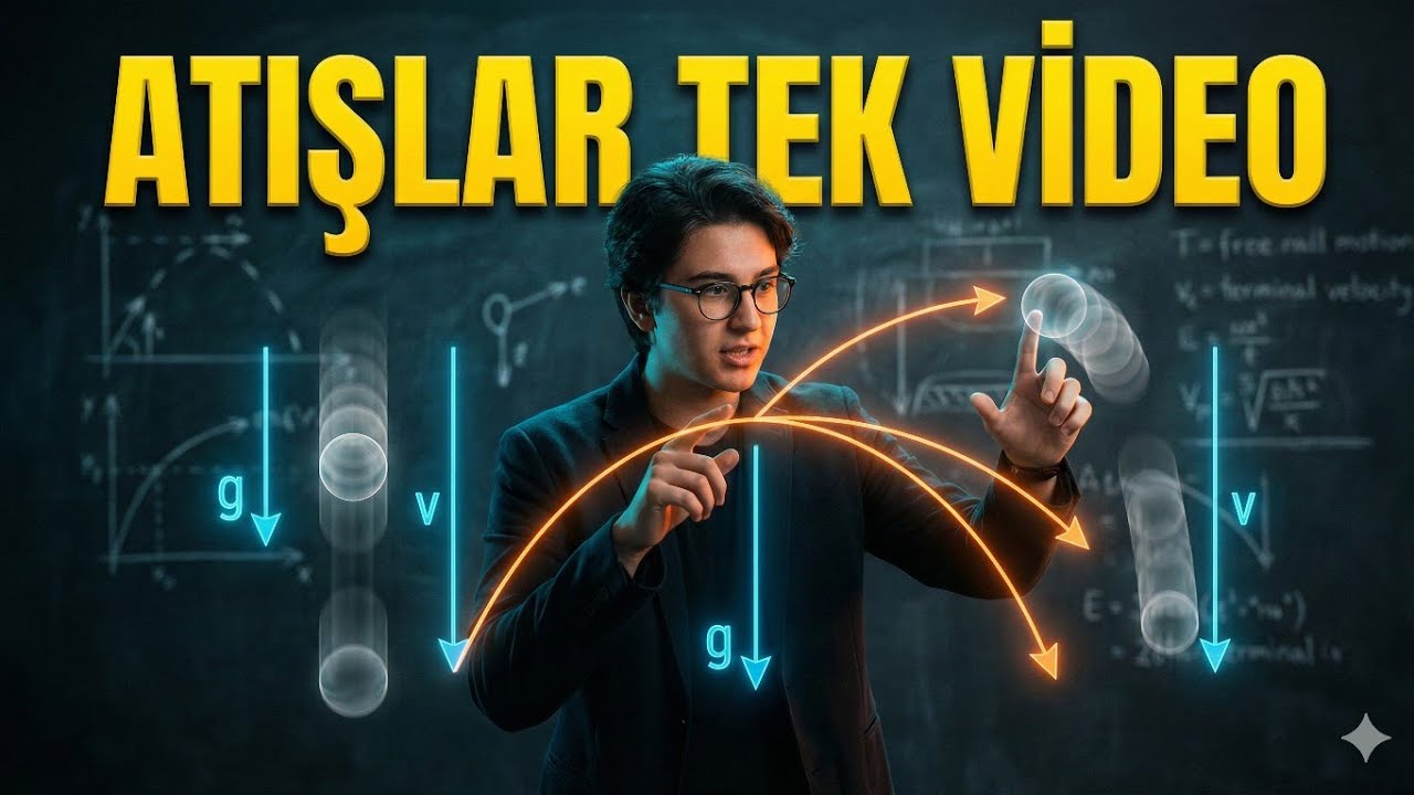 11.SINIF FİZİK ATIŞLAR TEK VİDEO. SERBEST DÜŞME, DÜŞEY ATIŞ, EĞİK ATIŞ, YATAY ATIŞ