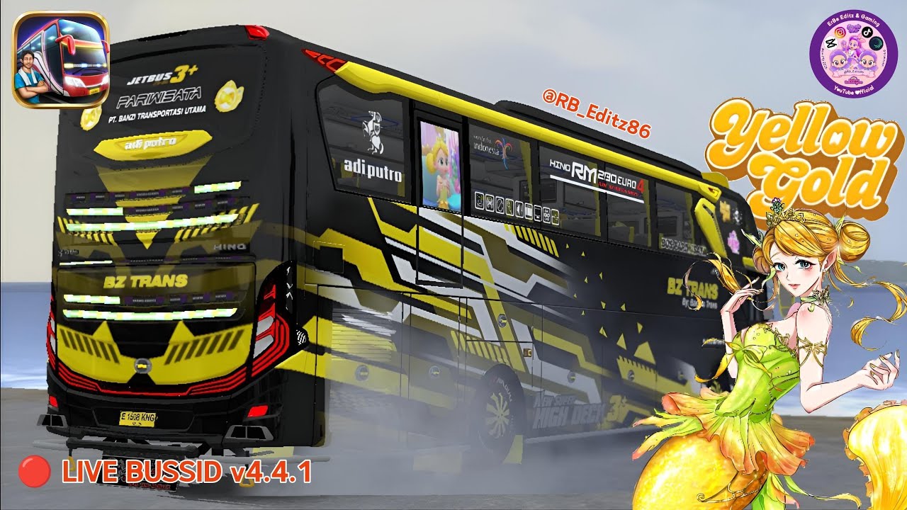 🔴 Live Bussid v4.4.1 - Yellow Gold Full Body Adiputro (Resv x Danz Project) 💛