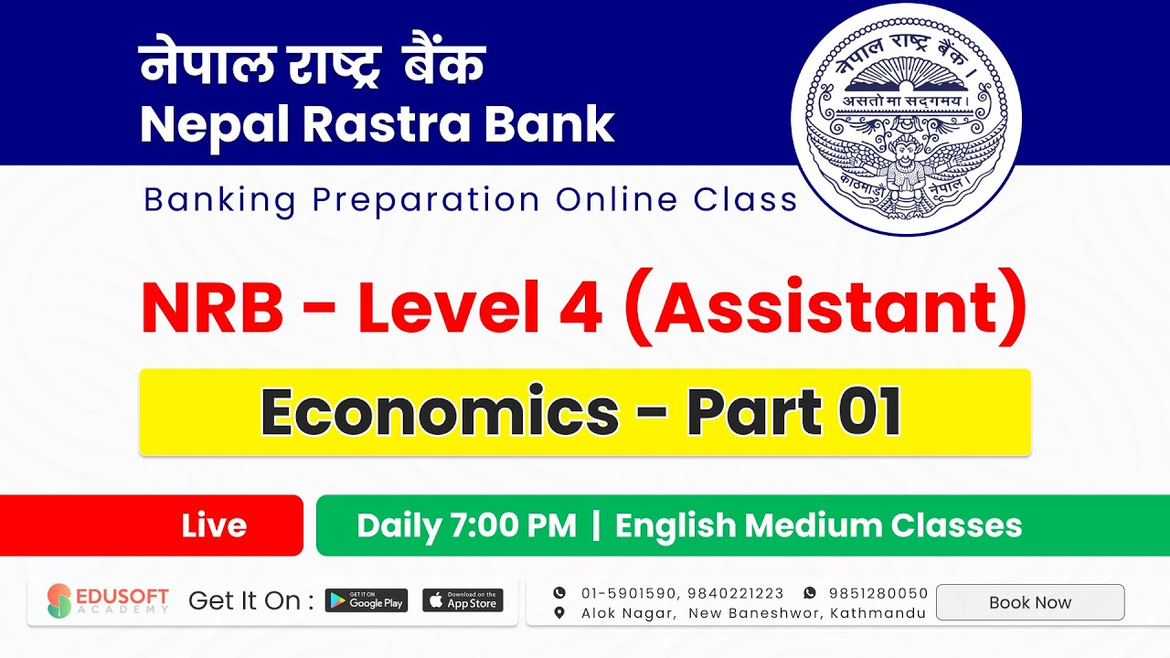 Economics | NRB - Level 4 | Nepal Rastra Bank online class | English Medium #BankingClass