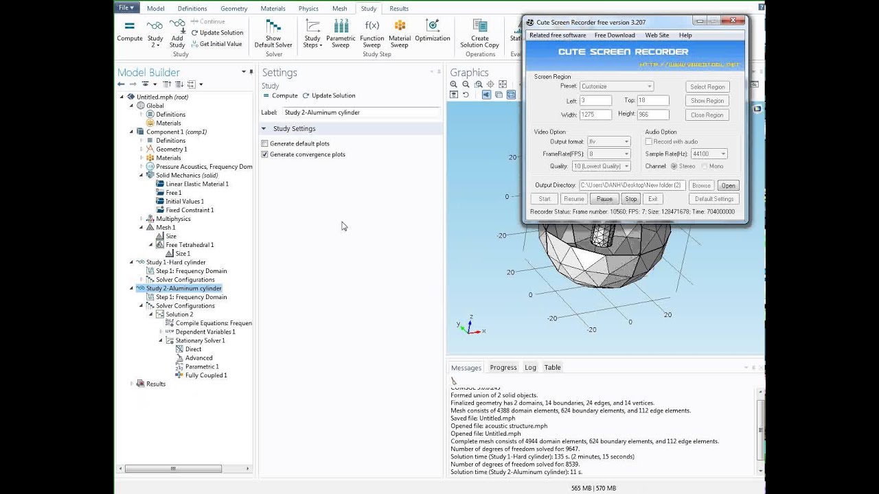 COMSOL Multiphysics tutorial Acoustic structure interaction