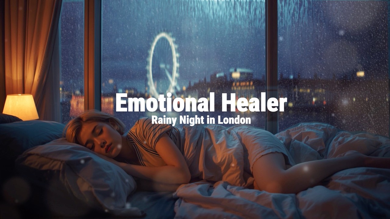 Melt Away the Day 🌧️ Rainy London Night & Soft Piano Sleep Ambience