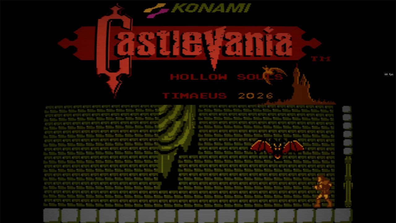 Super Cool Castlevania 1 hack: Hollow Souls Released By Timaeus. 1st Level game play.
