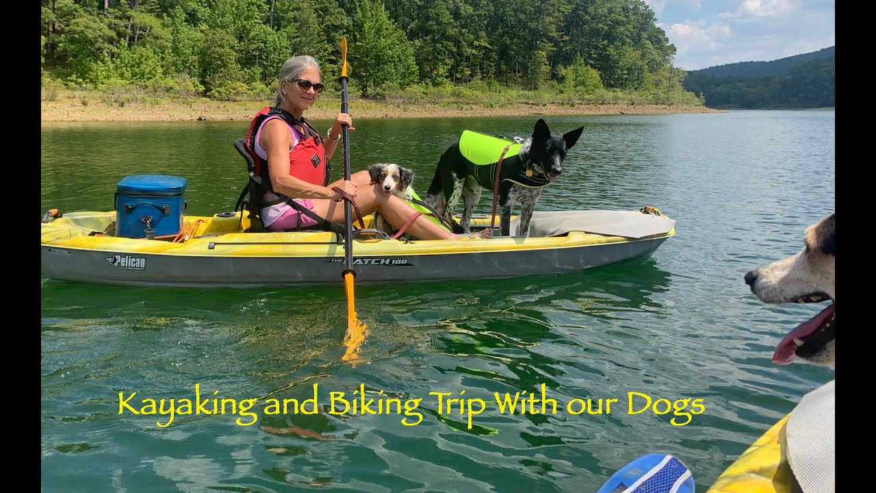2 Dogs in one Kayak? First adventure! Camping & Biking, Himiway Fat Tire E-Bike. Crocs at the Lake?
