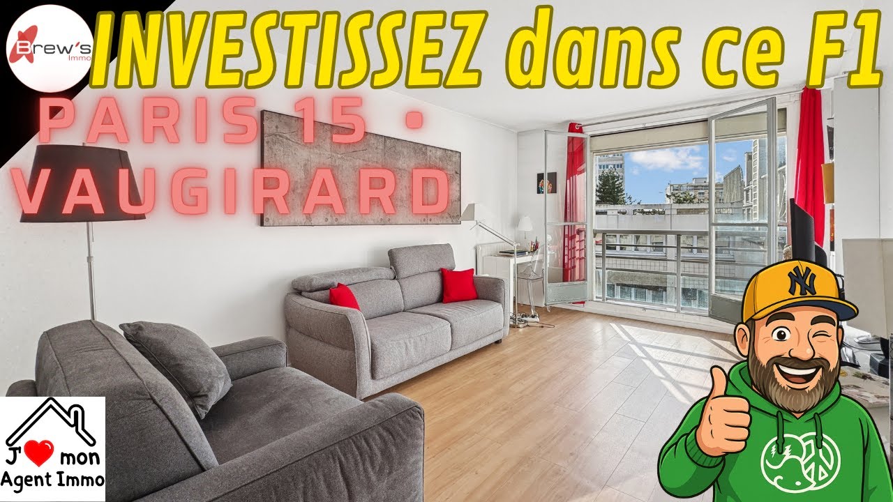 Investissement idéal : studio lumineux et ensoleillé Paris 15 (Vaugirard / Cambronne)