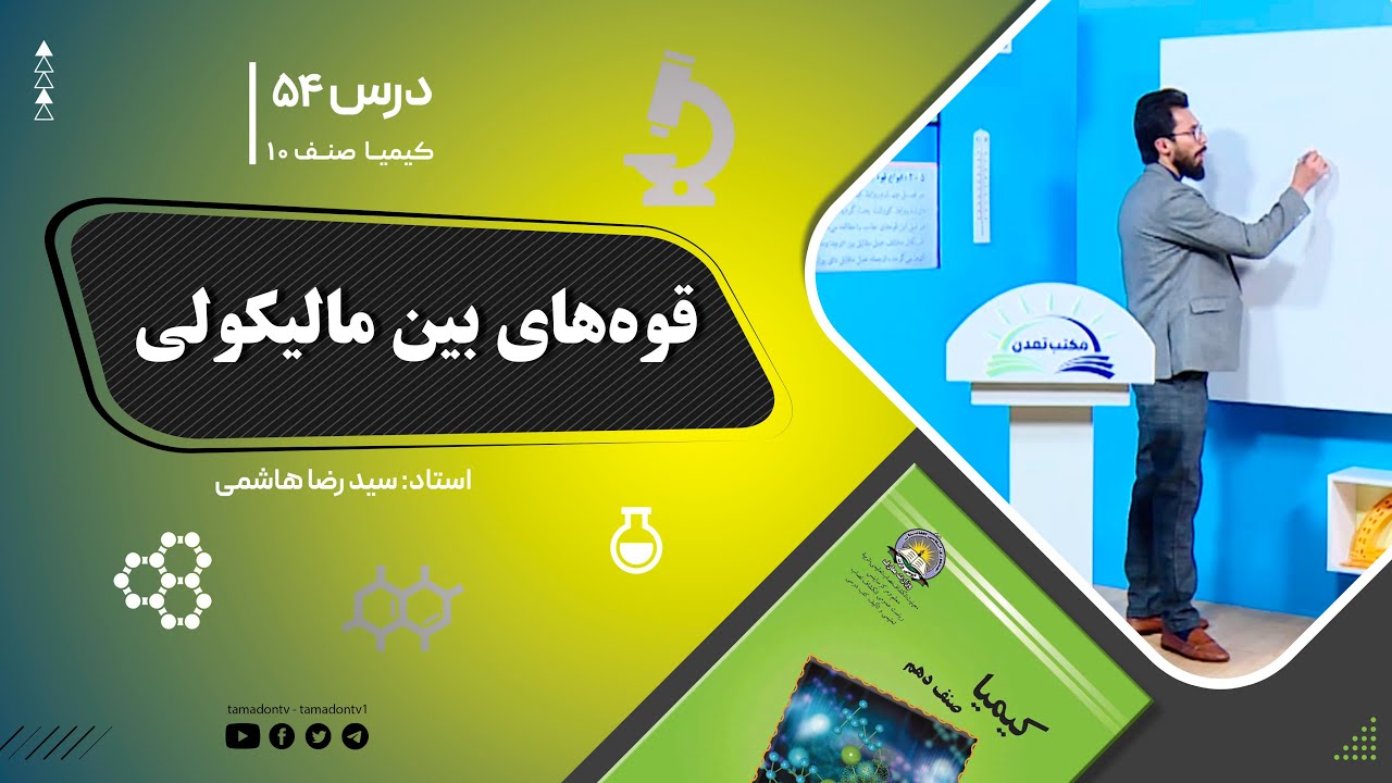 کیمیا صنف دهم– جلسه پنجاه وچهارم– موضوع: قوه های بین مالیکولی -9-11-1401