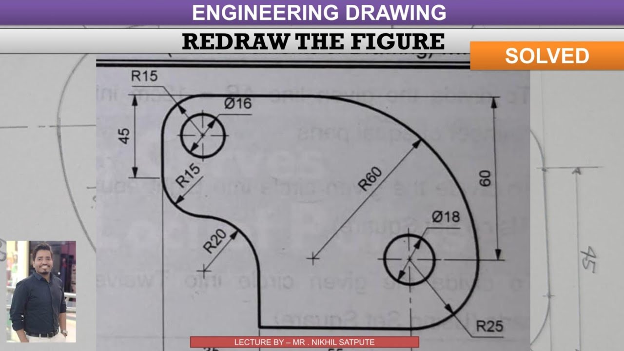 Redraw the figure | Engineering Drawing | Learnwithnikhil 