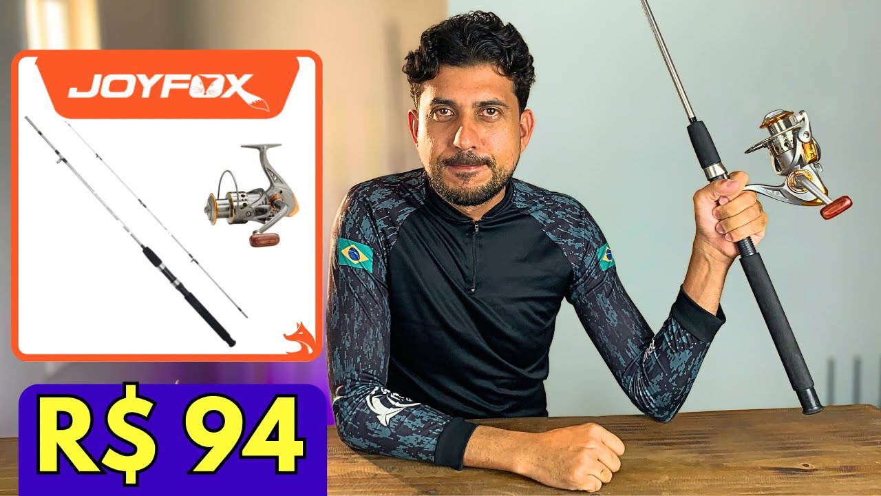 Kit Pesca JoyFox da Shopee — Vara 1,80m + Molinete 4000 para Iniciante | Vale a Pena?