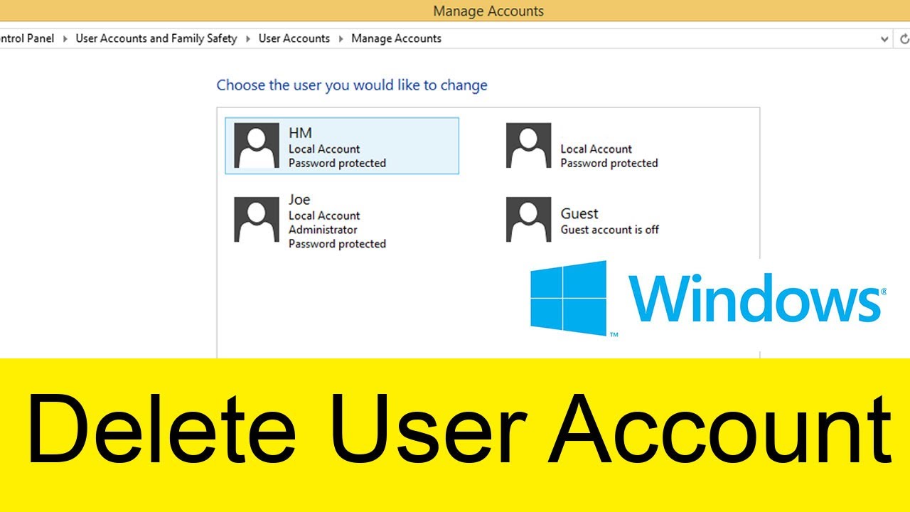 How to Delete User Accounts on Microsoft Windows 8 or 8.1?