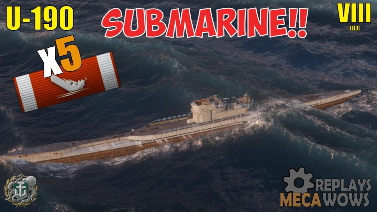 SUBMARINE U-190 5 Kills & 73k Damage | World of Warships Gameplay