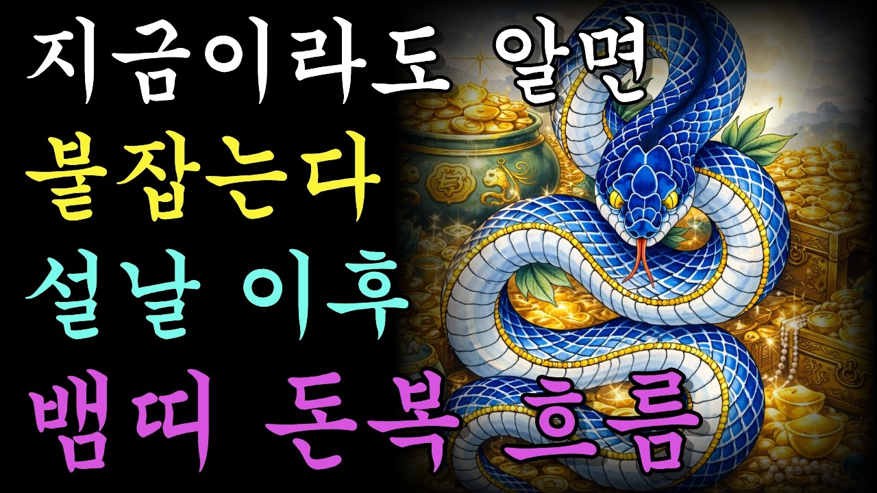 지금이라도 알면 붙잡는다 설날 이후 뱀띠 재물 총 흐름 | 삼재 피해가는 사주 팔자 | 만세력 | 운세