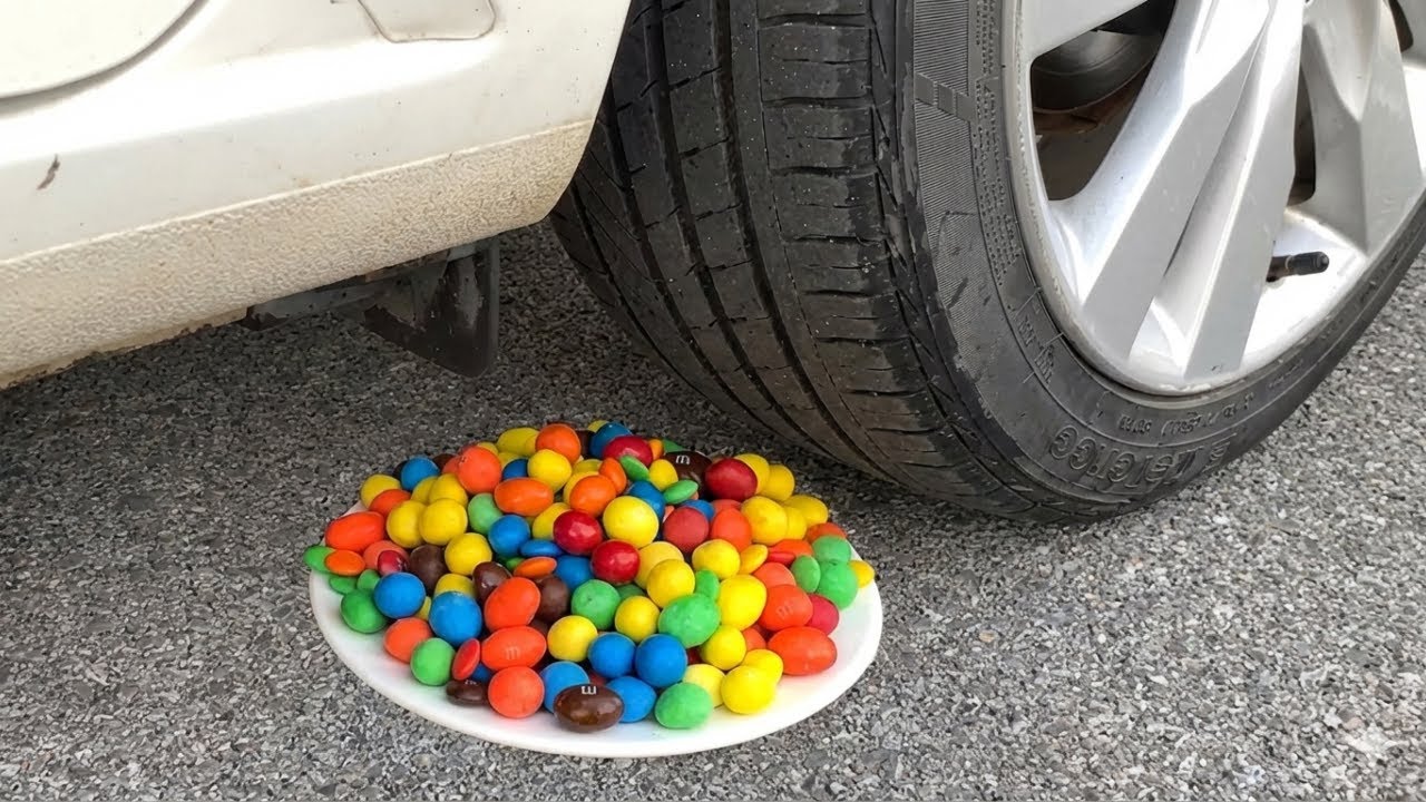 Funny Crushing Experiment M&M Candy vs Car | Crushing Crunchy & Soft Things with Car!