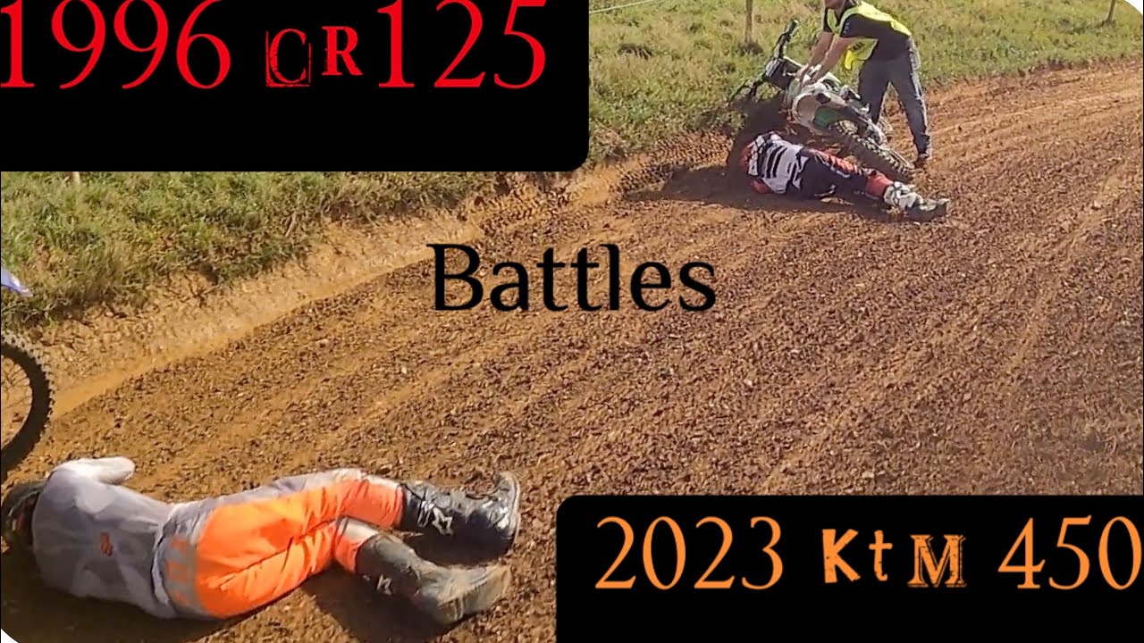 Motocross BaTTLE 96 CR125 VS 23 KTM450 at Long Buckby