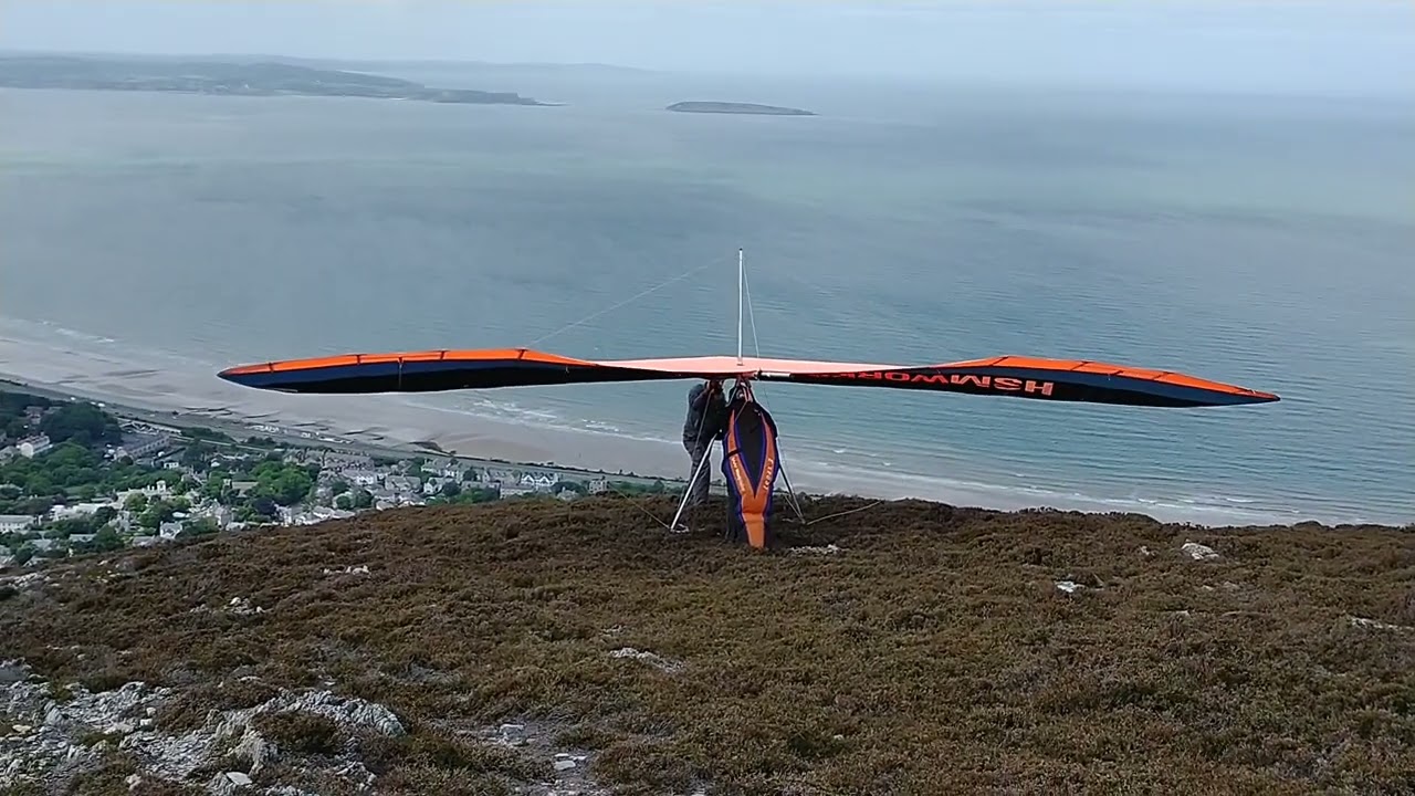 Julian taking off at Foel Lus, North Wales Coast