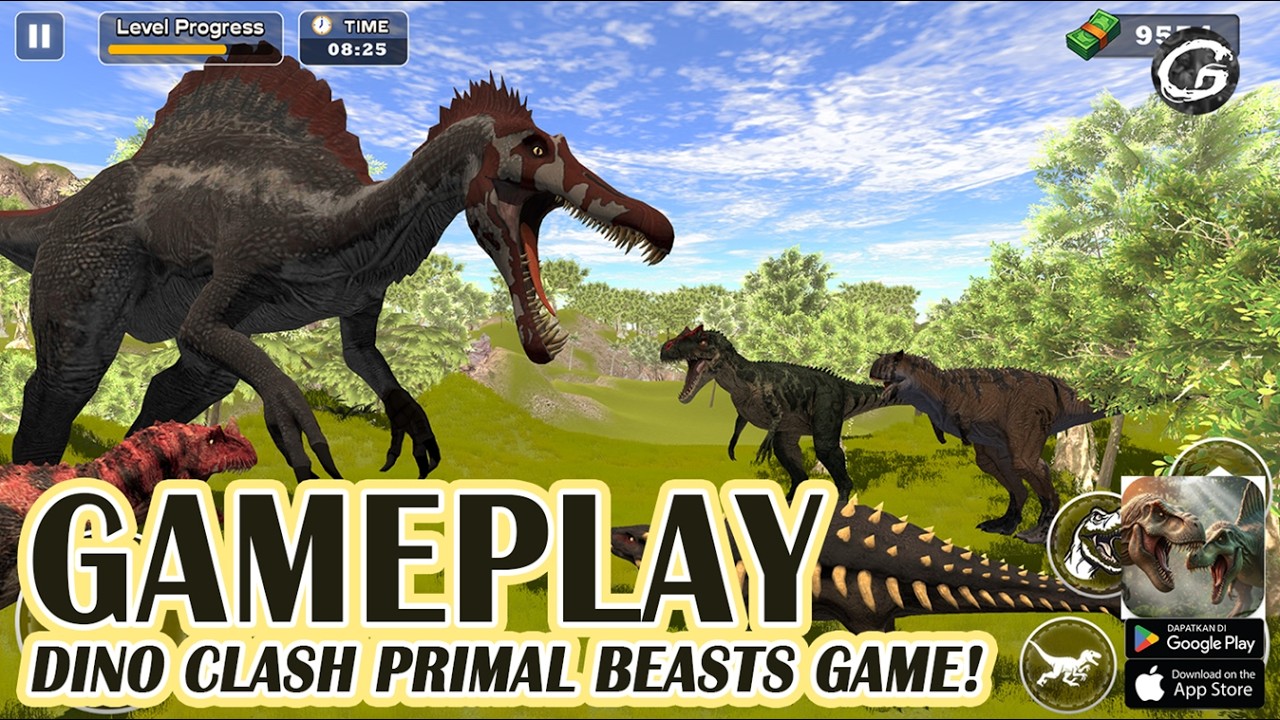 Dino Clash Primal Beasts Game! Gameplay - Mobile Game (Android)