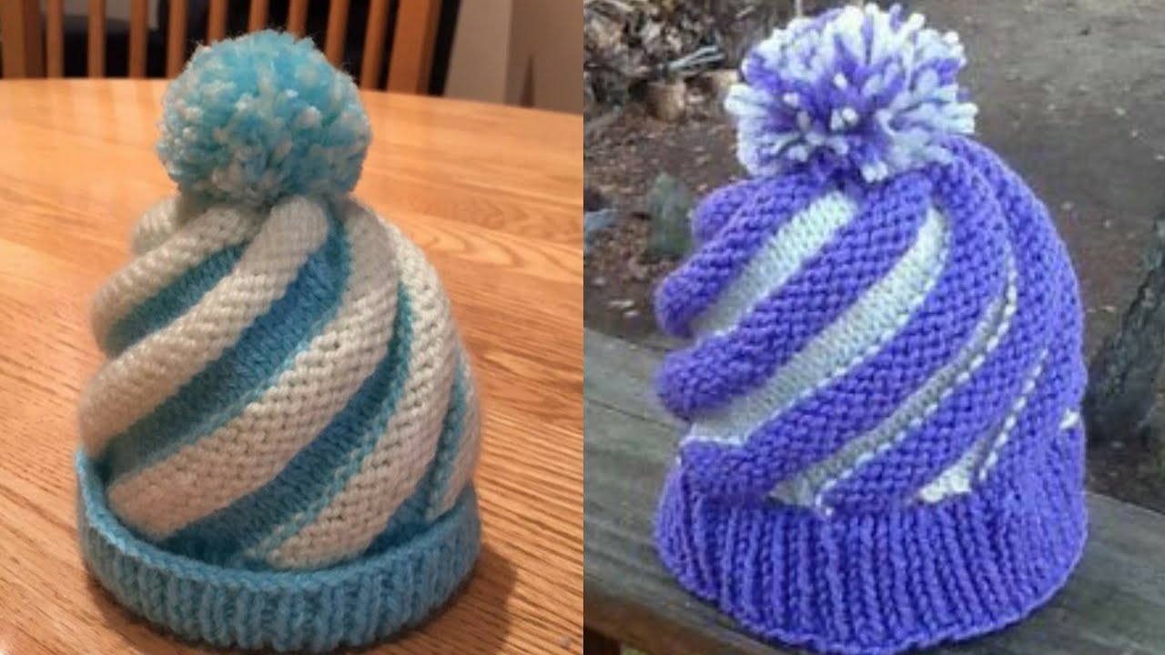 Beautiful baby spiral cap step by step knitting