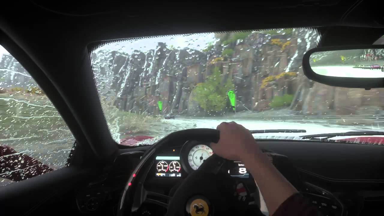 DRIVECLUB™ Heavy Rain Cockpit No HUD