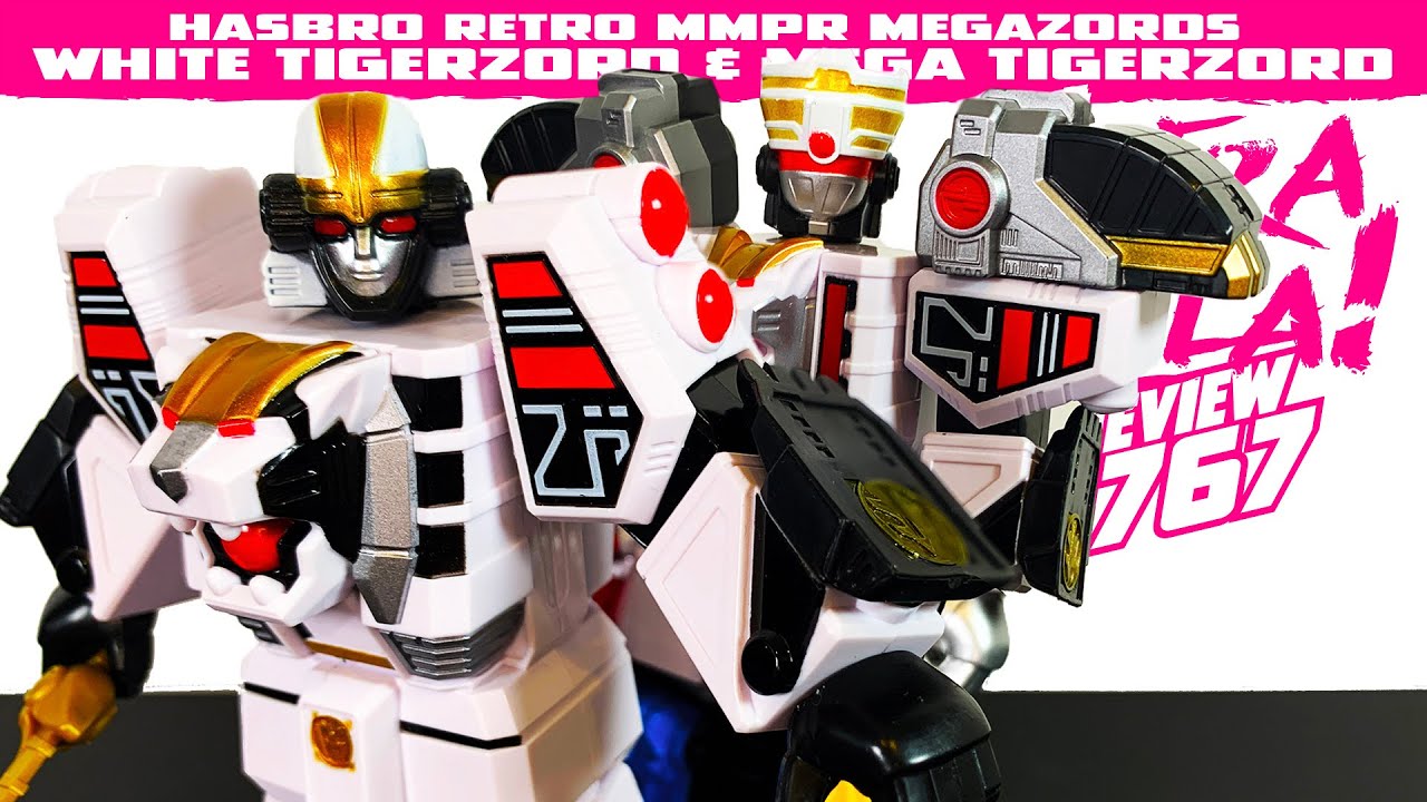 HASBRO RETRO MMPR MEGAZORDS WHITE TIGERZORD & MEGA TIGERZORD REVIEW!