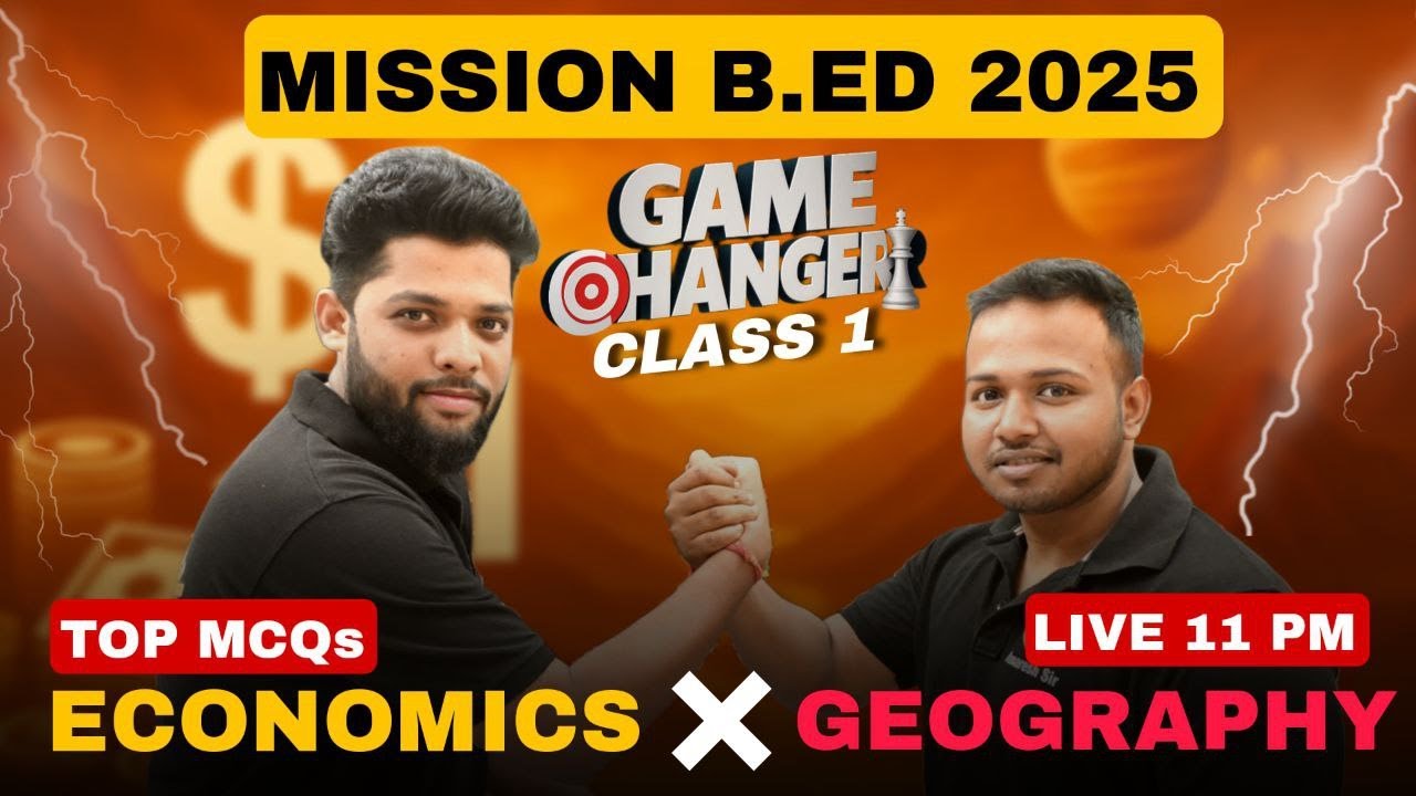 B.Ed Entrance Exam Preparation 2025 | Economics and Geography MCQs #bidyasagarclasses_tet