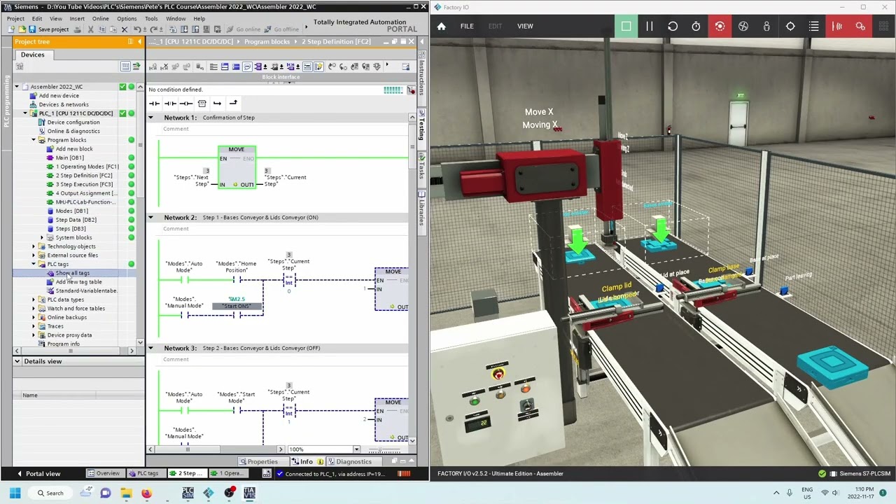 Factory I/O Assembler Scene | Siemens TIA Portal PLC Programming Tutorial (Part 1) Operating Modes