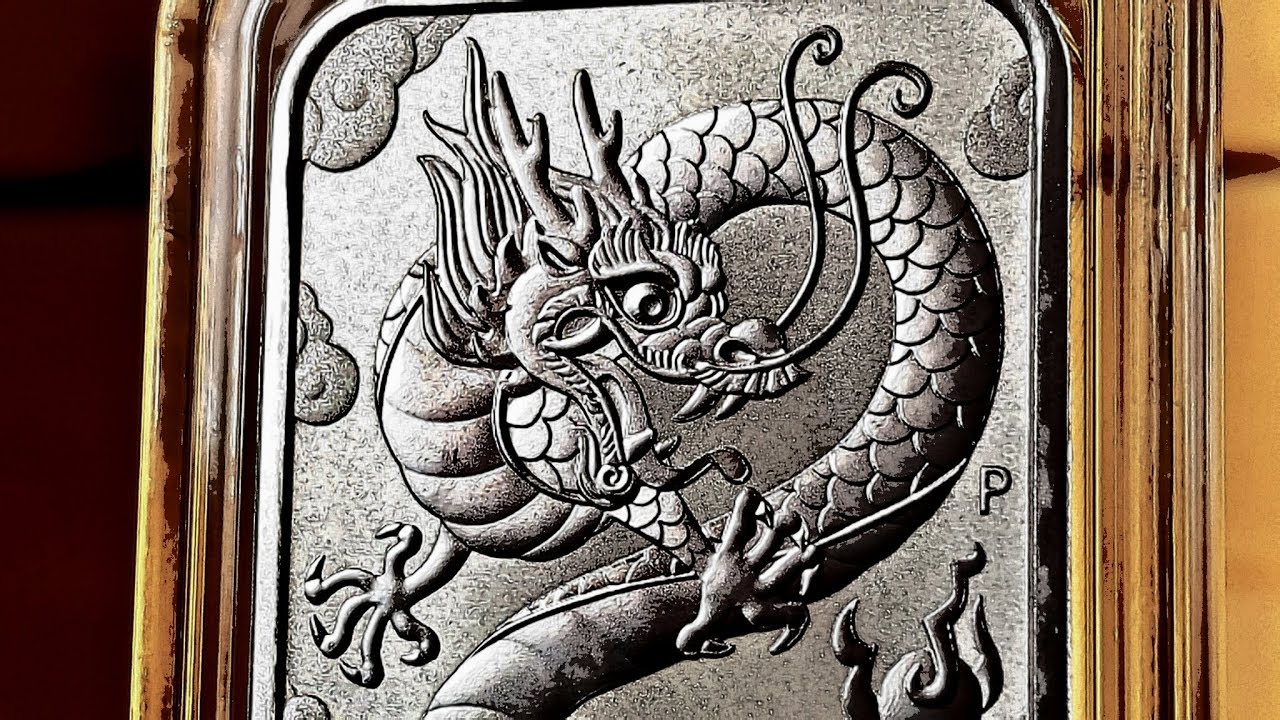 2019 Australian Dragon Rectangular 1oz Silver Bullion Coin Bar