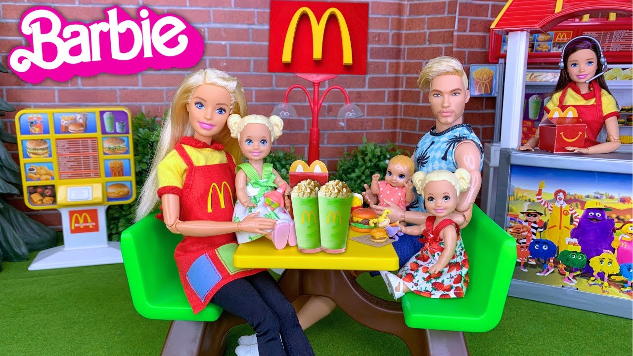 Barbie & Ken Doll Family McDonald's Shamrock Shake Story