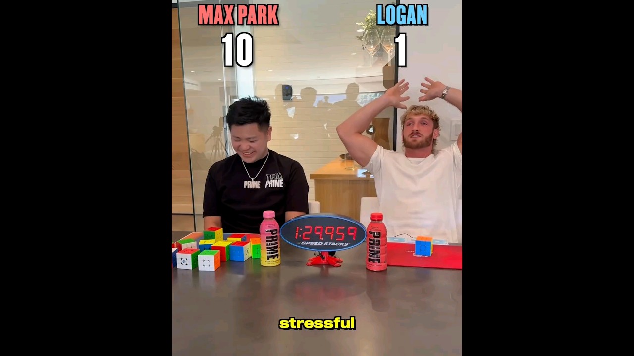 Самая быстрая сборка кубика Рубика в мире! #drinkprime #loganpaul #prime #ksi #rubikscube #rubik