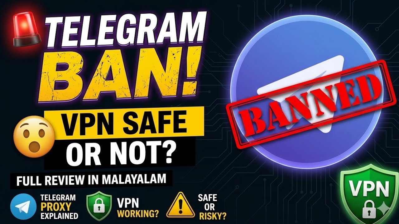😱 Telegram Ban in India? VPN Use ചെയ്യാമോ? Full Details Malayalam