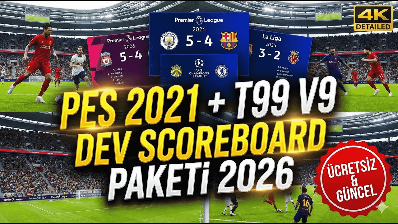 LEGENDARY PACKAGE! PES 2021 Most Comprehensive Scoreboard Patch Installation (T99 V9 Compatible &...