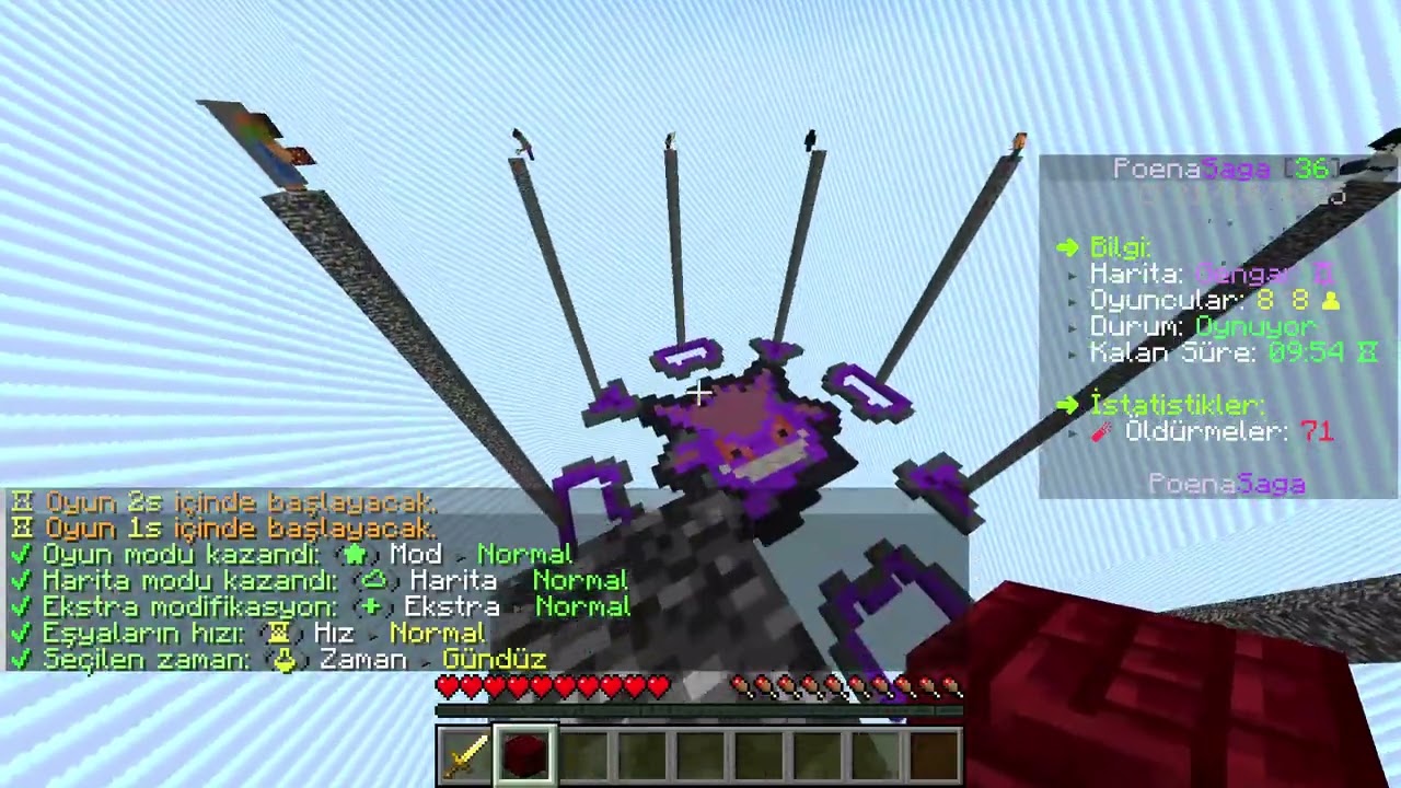 Minecraft AMA HER SANİYE ELİME RASTGELE EŞYA GELİYOR.
