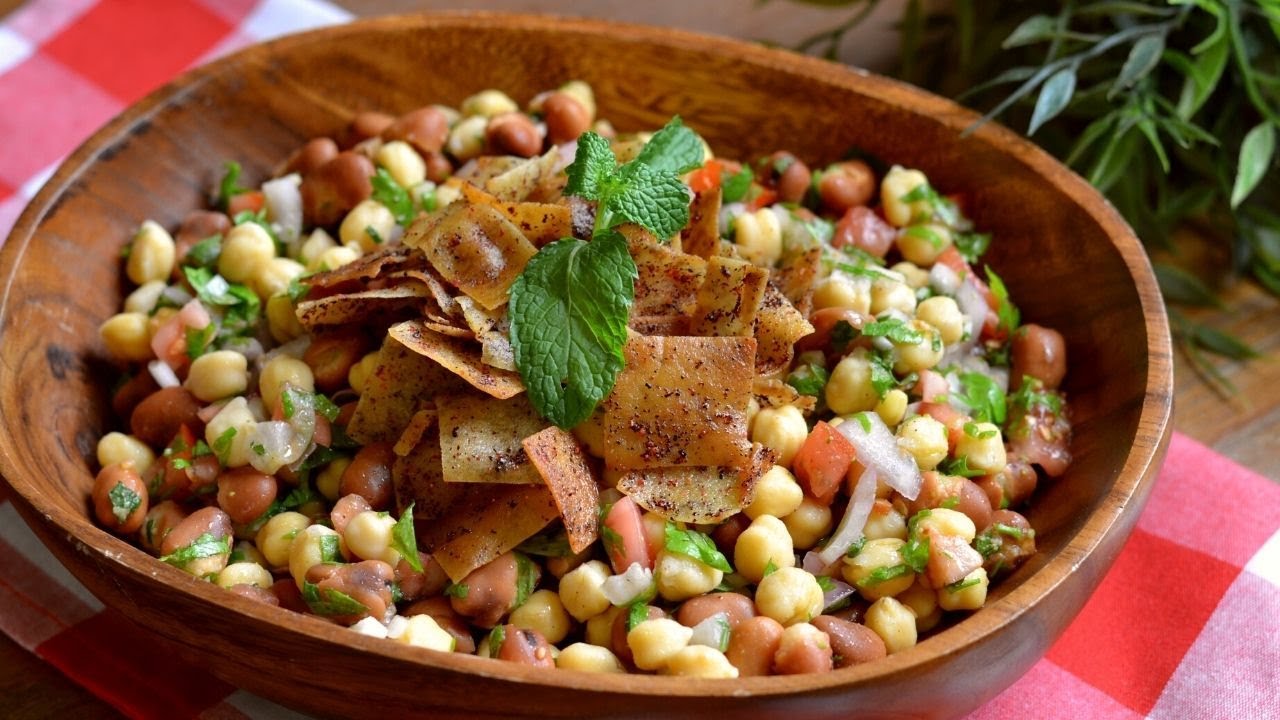 طريقة تحضير سلطة الفول والحمص | مفيدة ومشبعة وطعم رائع | Bean Salad
