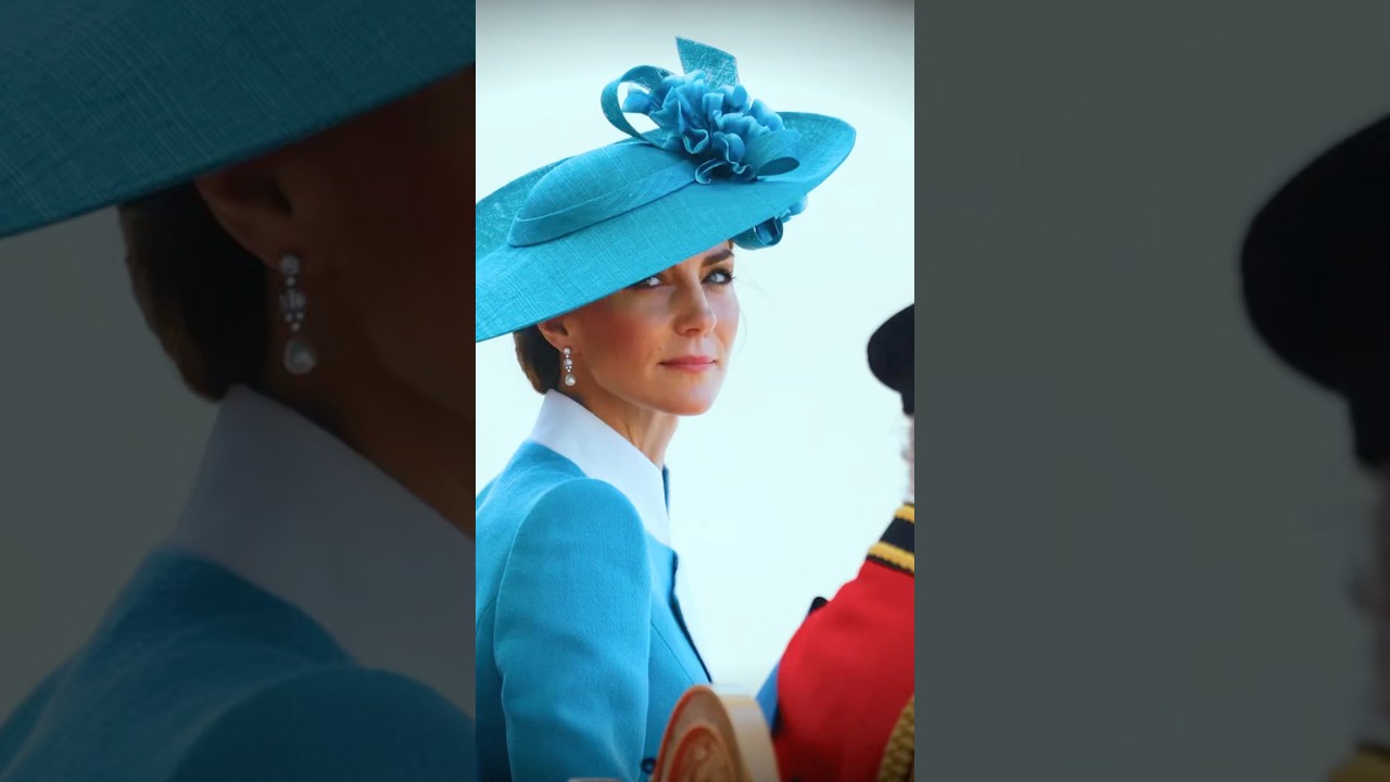 As Colonel of the Irish Guards, Catherine took her seat on the dais alongside the King and Queen.