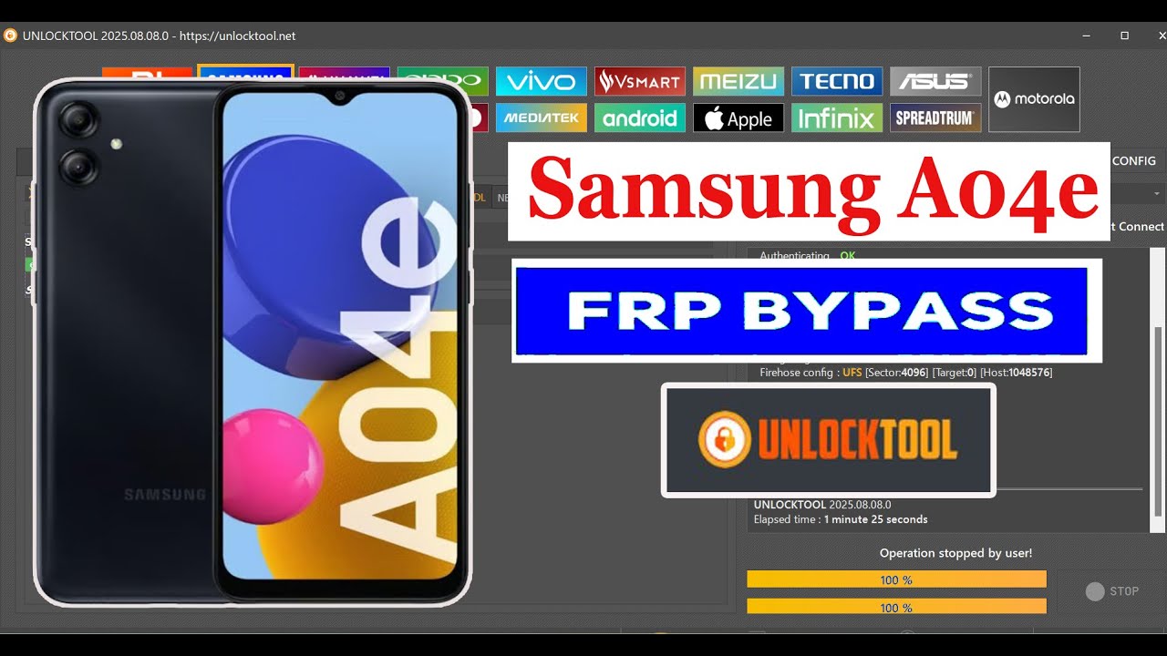 Samsung Galaxy A04e FRP Bypass Unlock tool