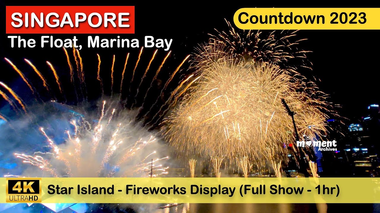 Star Island Fireworks & Drone Display | New Year Eve Countdown 2023 | Singapore Marina Bay The Float