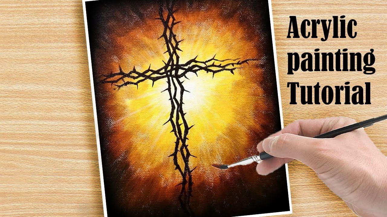 Holy Cross Easy Acrylic Painting | Step by Step Tutorial For Beginners