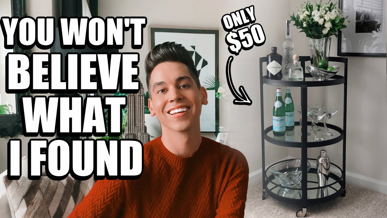 HOLY GRAIL HOME DECOR | HOW TO STYLE A BAR CART W/ GOODWILL THRIFT FINDS | LUXURY LOOK FOR LESS DIY