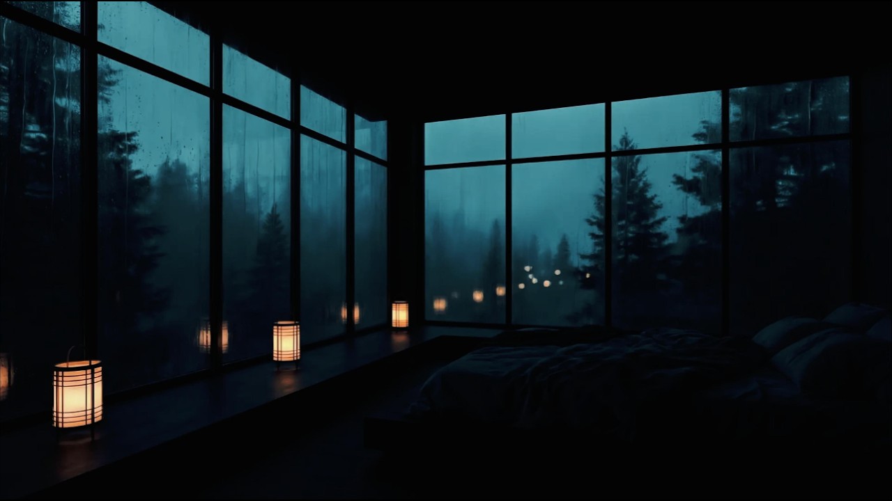 Dark Bedroom Rain Sounds (No Ads) 🌧️ Relaxing Rain Ambience for Sleep, Study & Meditation
