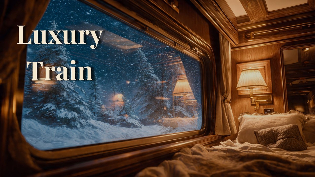 Luxury Sleeper Train | Cozy Snow Cabin Ambience for Sleep, Study & Relaxation