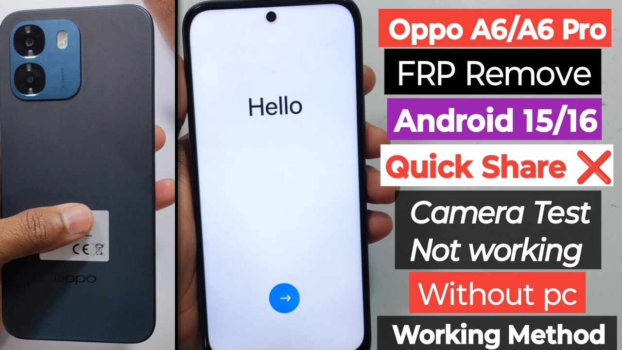 Oppo A6/A6 Pro Frp Remove 2026 || Android 15/16 || Oppo A6 Pro Google Account Remove Without PC 