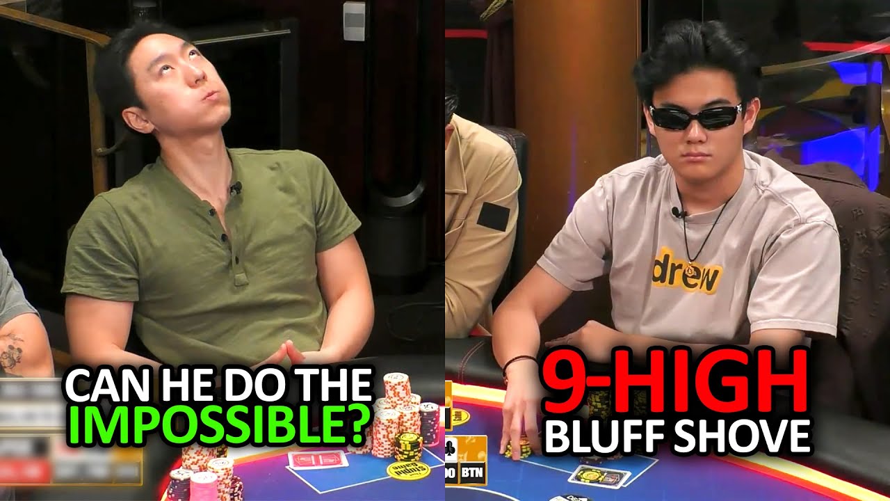 Can He Get It Through With 9-High Against A Maniac? @Hustler Casino Live