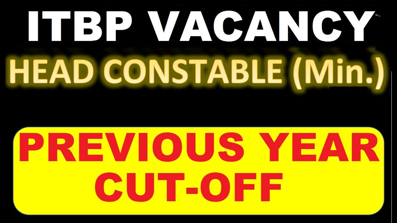 ITBP Head constable Ministerial Previous year cut off | Subham sen