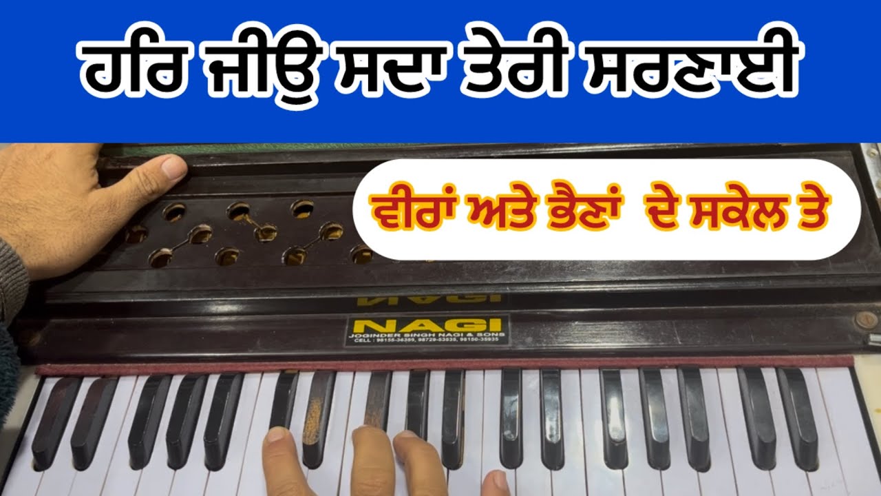 Learn shabad HAR JIO SDA TERI SHARNAI on #harmonium Male and female scale #learnshabadkirtan 