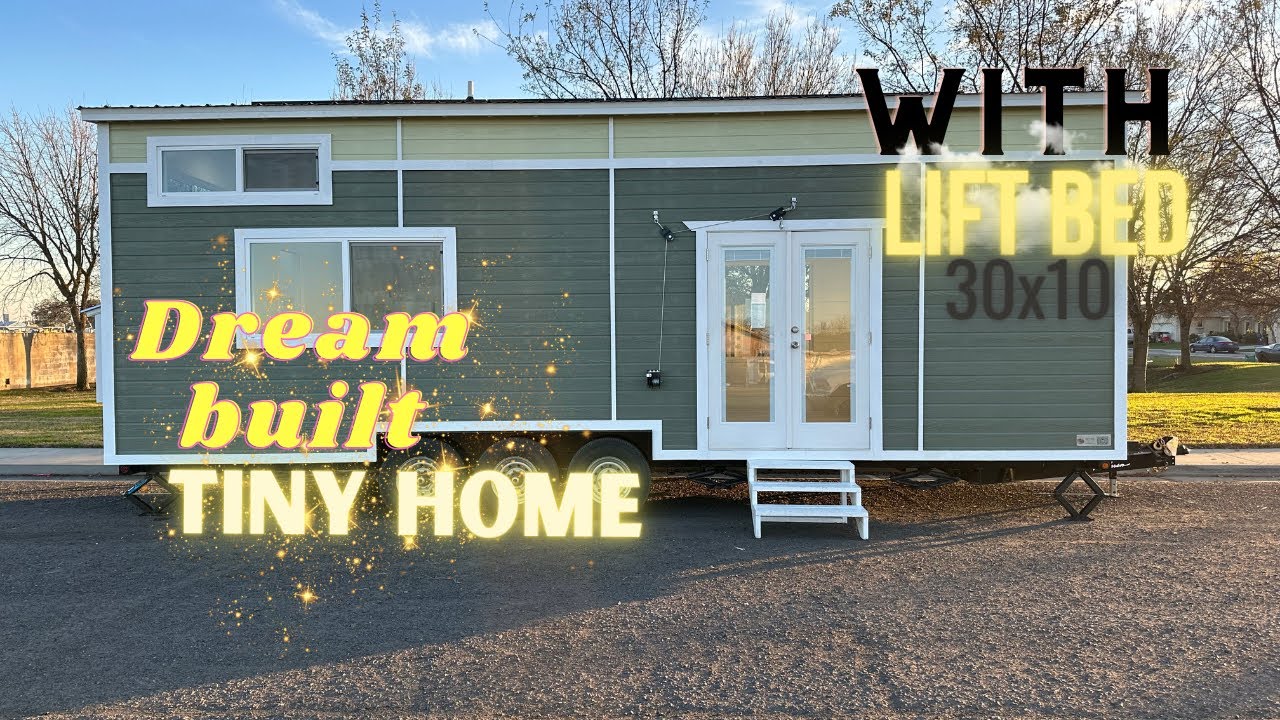 30x10 Single Level Tiny Home Tour With Lift Bed
