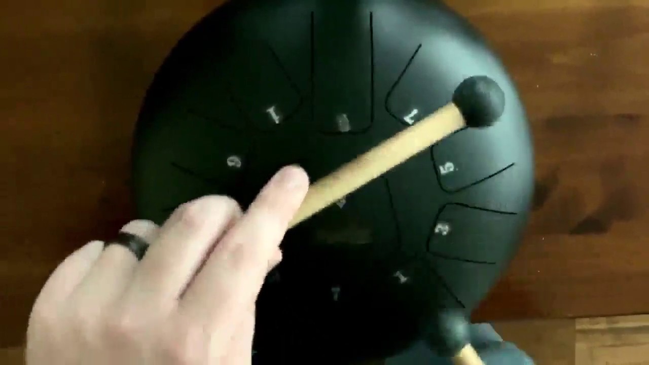 Moukey Mini Tongue Drum Steel Pan Drum 11 Notes 10 Inches Percussion, Relaxing and mesmerizing