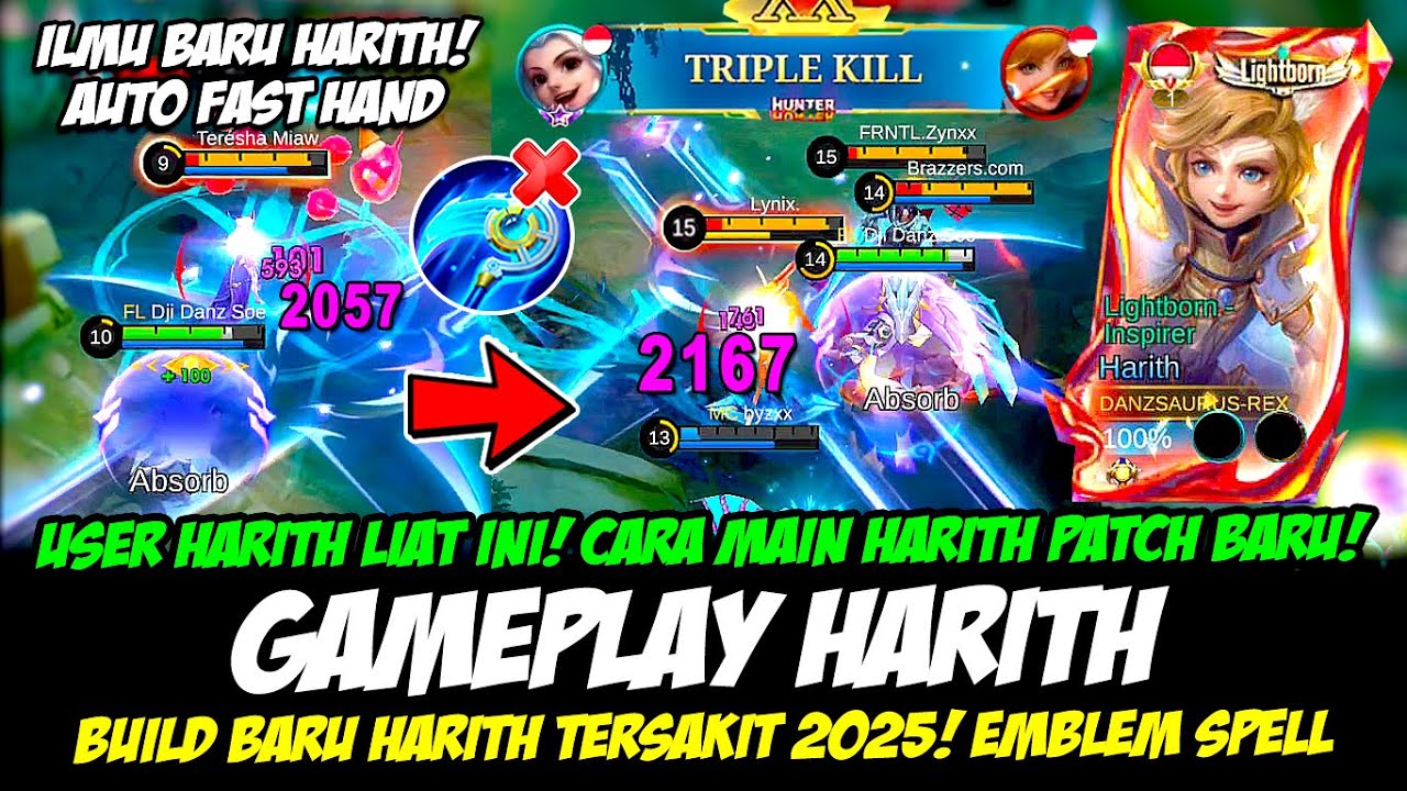 HARITH BUILD BARU + CARA MAIN HARITH META TERBARU❗BUILD HARITH TERSAKIT❗GAMEPLAY HARITH TOP GLOBAL