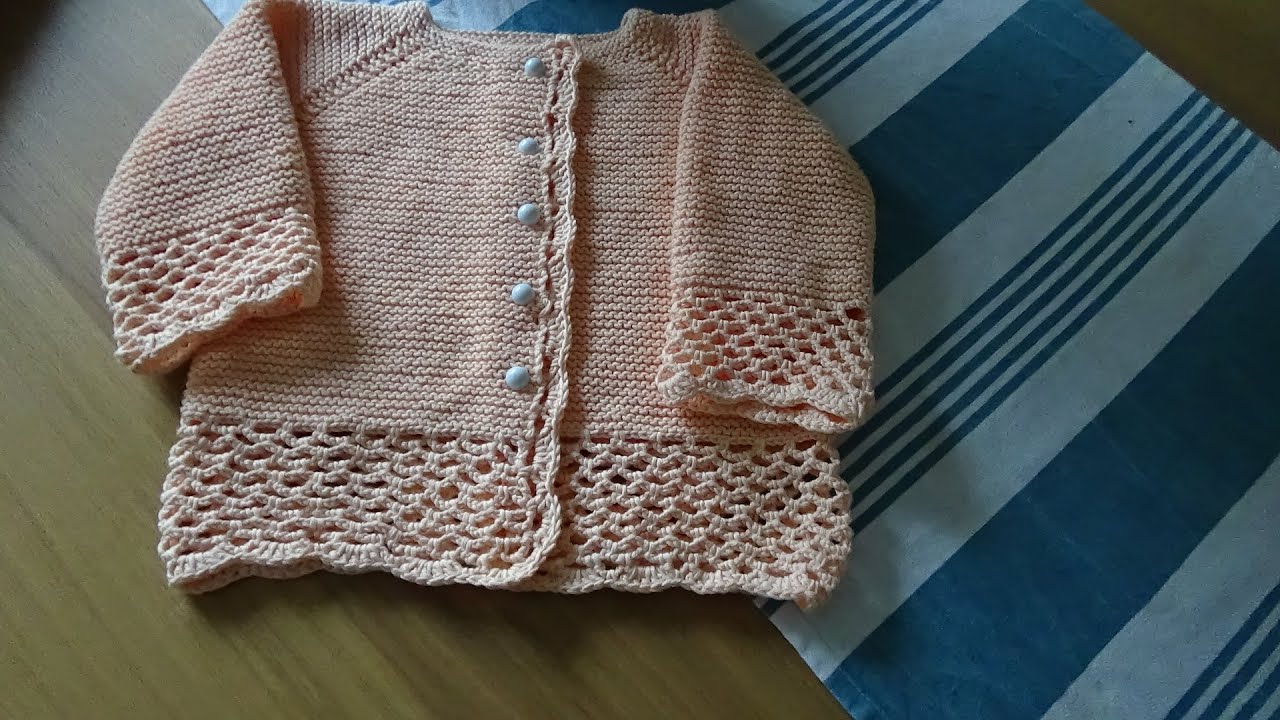 VESTE FILLE au tricot et crochet